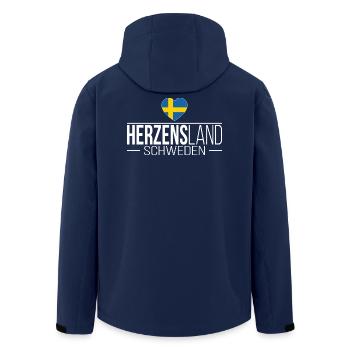 Herzensland Schweden Skandinavien Urlaub Reise - Recycelte Männer Softshell-Jacke von Stanley/Stella - Navy - Hinten - AI Model Male 185 light (185cm)