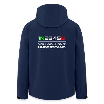 Motorrad Fahrer Biker Geschenk Geschenkidee - Recycelte Männer Softshell-Jacke von Stanley/Stella - Navy - Hinten - AI Model Male 185 light (185cm)