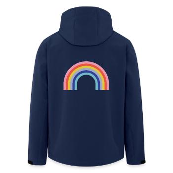 Regenbogen - Recycelte Männer Softshell-Jacke von Stanley/Stella - Navy - Hinten - AI Model Male 185 light (185cm)