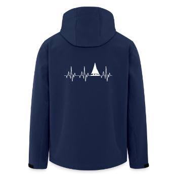 Herzschlag EKG Segeln Segelboot Segelschiff - Recycelte Männer Softshell-Jacke von Stanley/Stella - Navy - Hinten - AI Model Male 185 light (185cm)