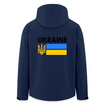 Ukraine - Recycelte Männer Softshell-Jacke von Stanley/Stella - Navy - Hinten - AI Model Male 185 light (185cm)