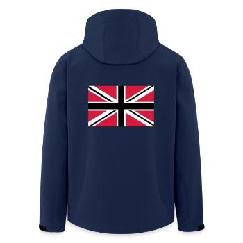 Union Jack | noir-blanc-rouge | bannière | drapeau - Veste softshell homme en polyester recyclé Stanley/Stella - marine - Dos - AI Model Male 185 light (185cm)