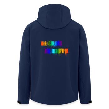 All Colors Are Beautiful - acab - Recycelte Männer Softshell-Jacke von Stanley/Stella - Navy - Hinten - AI Model Male 185 light (185cm)
