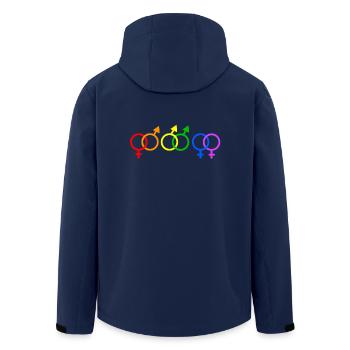 Love is Love LGBT Gay Pride - Recycelte Männer Softshell-Jacke von Stanley/Stella - Navy - Hinten - AI Model Male 185 light (185cm)