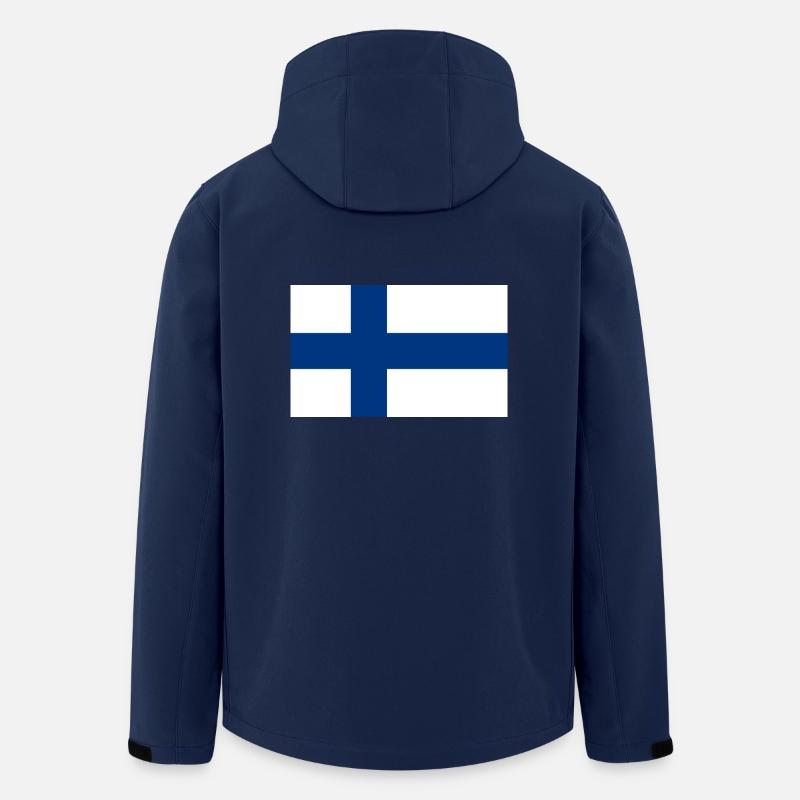 Drapeau finlandais - Veste softshell homme en polyester recyclé Stanley/Stella - marine