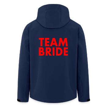 Team bride - Men’s Recycled Softshell Jacket by Stanley/Stella - navy - Back - AI Model Male 185 light (185cm)