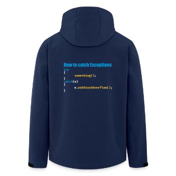 Les programmeurs, logiciels, informatique, développeur - Veste softshell homme en polyester recyclé Stanley/Stella - marine - Dos - AI Model Male 185 light (185cm)