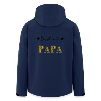 PAPA. VATERTAG. ALLES GUTE ZUM GEBURTSTAG, PAPA. ALLES GUTE ZUM GEBURTSTAG! - Recycelte Männer Softshell-Jacke von Stanley/Stella - Navy - Hinten - AI Model Male 185 light (185cm)