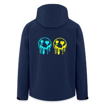 Soleil, Drôle, Drôle, Soleil, Drôle, Été - Veste softshell homme en polyester recyclé Stanley/Stella - marine - Dos - AI Model Male 185 light (185cm)