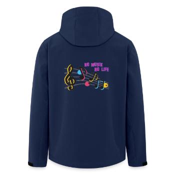 Musikalische Symbole - Recycelte Männer Softshell-Jacke von Stanley/Stella - Navy - Hinten - AI Model Male 185 light (185cm)