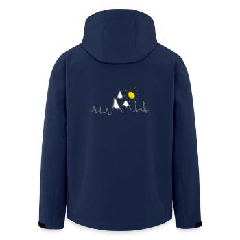 Mountains summit alps heartbeat sun - Men’s Recycled Softshell Jacket by Stanley/Stella - navy - Back - AI Model Male 185 light (185cm)