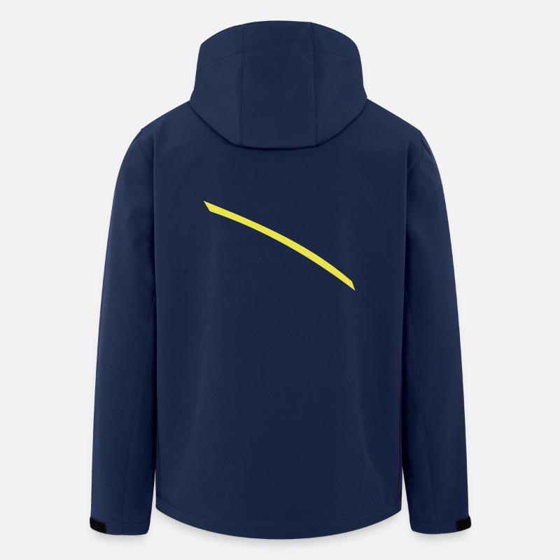 Strich Gelb - Recycelte Männer Softshell-Jacke von Stanley/Stella - Navy