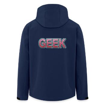 GEEK Comic Retro Schriftzug - Recycelte Männer Softshell-Jacke von Stanley/Stella - Navy - Hinten - AI Model Male 185 light (185cm)