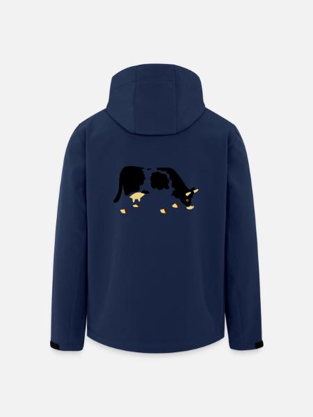 Kuh mit Löchern - Recycelte Männer Softshell-Jacke von Stanley/Stella - Navy