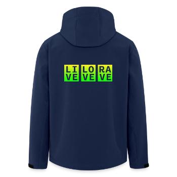Live Love Rave Clothing EDM Music for Raver and DJ - Men’s Recycled Softshell Jacket by Stanley/Stella - navy - Back - AI Model Male 185 light (185cm)