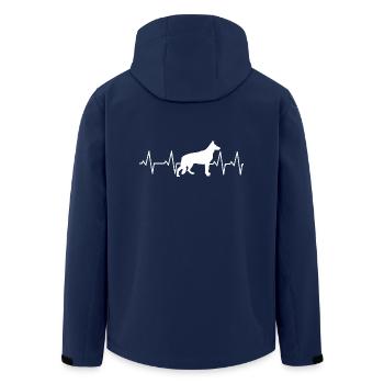 Schäferhund Tshirt Heartbeat Geschenk Hundeliebe - Recycelte Männer Softshell-Jacke von Stanley/Stella - Navy - Hinten - AI Model Male 185 light (185cm)