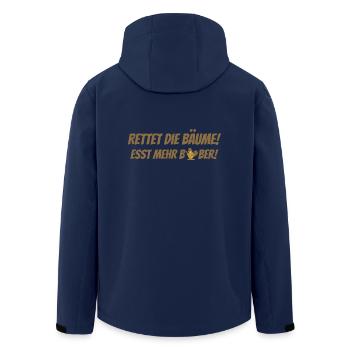 Rettet die Bäume Esst mehr Biber - Recycelte Männer Softshell-Jacke von Stanley/Stella - Navy - Hinten - AI Model Male 185 light (185cm)