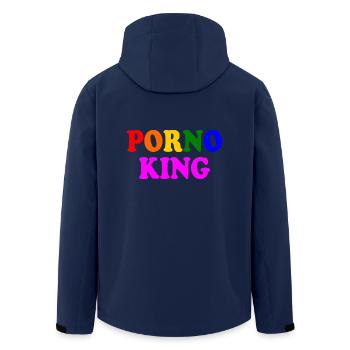 Porno king - Men’s Recycled Softshell Jacket by Stanley/Stella - navy - Back - AI Model Male 185 light (185cm)