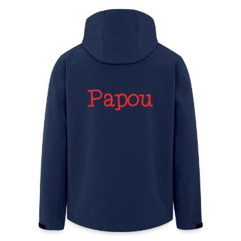 PAPOU. PAPA. FÊTE DES PÈRES. BONNE FÊTE PAPA - Veste softshell homme en polyester recyclé Stanley/Stella - marine - Dos - AI Model Male 185 light (185cm)