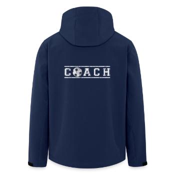 Football coach Football team Football Coach - Men’s Recycled Softshell Jacket by Stanley/Stella - navy - Back - AI Model Male 185 light (185cm)
