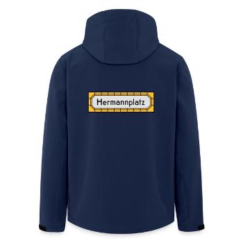 Hermannplatz NEUKÖLLN - Recycelte Männer Softshell-Jacke von Stanley/Stella - Navy - Hinten - AI Model Male 185 light (185cm)