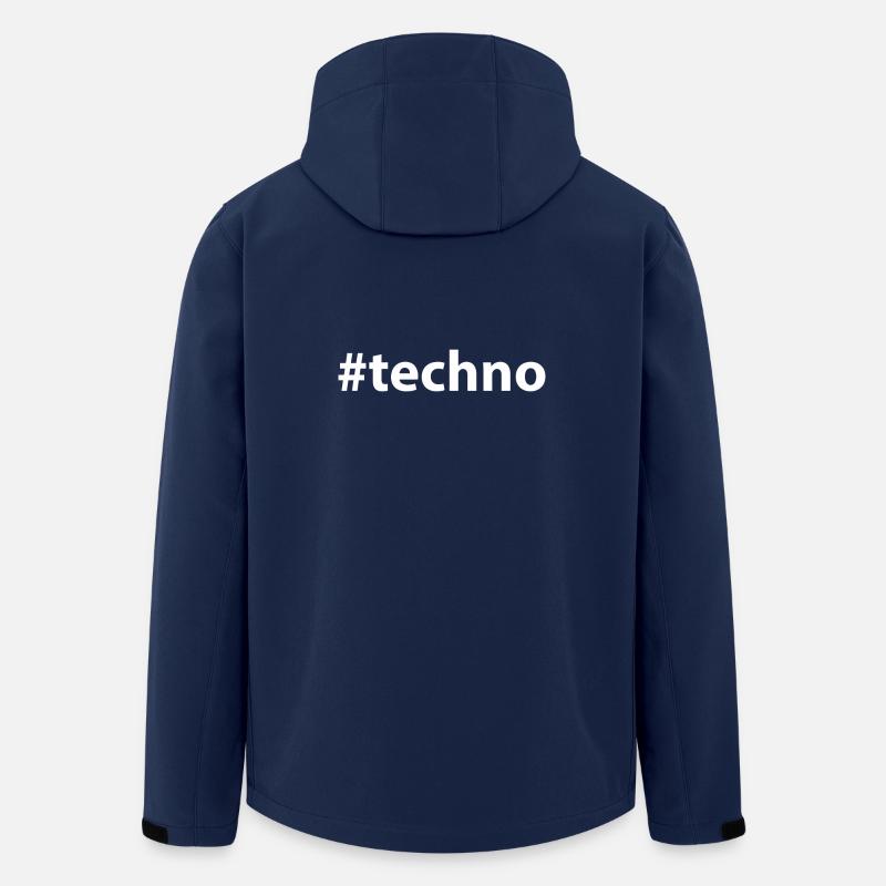 techno Schrift weiss - Recycelte Männer Softshell-Jacke von Stanley/Stella - Navy