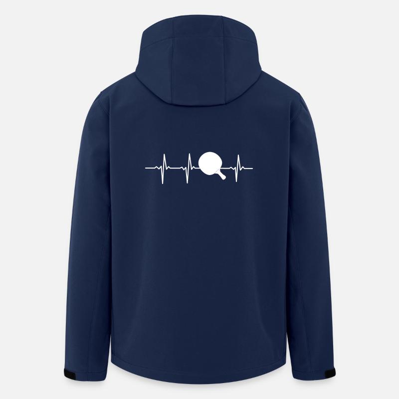 Mon cœur bat pour TENNIS DE TABLE - cadeau - Veste softshell homme en polyester recyclé Stanley/Stella - marine