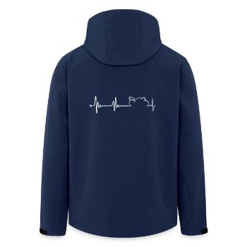 Heartbeat line motorcycle - gift - Men’s Recycled Softshell Jacket by Stanley/Stella - navy - Back - AI Model Male 185 light (185cm)