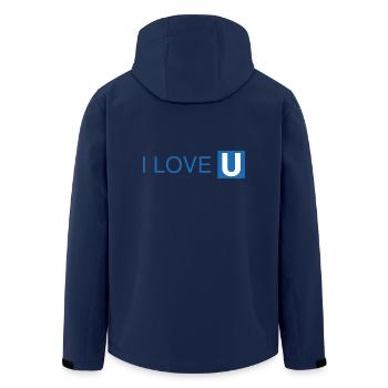I Love Subway Blue Gift Idea - Men’s Recycled Softshell Jacket by Stanley/Stella - navy - Back - AI Model Male 185 light (185cm)