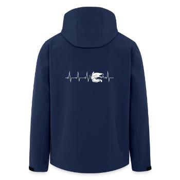 Panzerwels catfish fisherman angler heartbeat gift - Men’s Recycled Softshell Jacket by Stanley/Stella - navy - Back - AI Model Male 185 light (185cm)