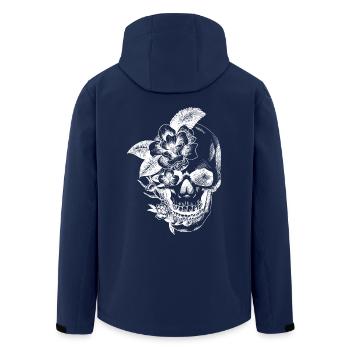 crâne et fleurs - Veste softshell homme en polyester recyclé Stanley/Stella - marine - Dos - AI Model Male 185 light (185cm)