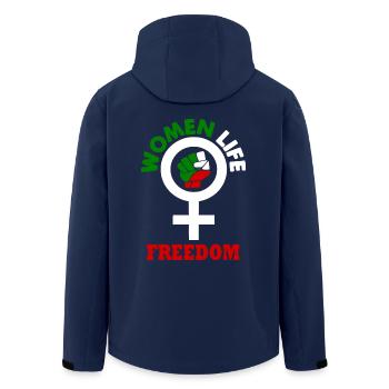 Women life freedom - Recycelte Männer Softshell-Jacke von Stanley/Stella - Navy - Hinten - AI Model Male 185 light (185cm)