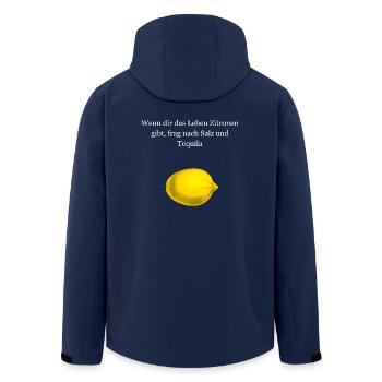 Zitrone - Recycelte Männer Softshell-Jacke von Stanley/Stella - Navy - Hinten - AI Model Male 185 light (185cm)