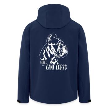 Loved by a Cane Corso Hunde Hund Wilsigns - Recycelte Männer Softshell-Jacke von Stanley/Stella - Navy - Hinten - AI Model Male 185 light (185cm)