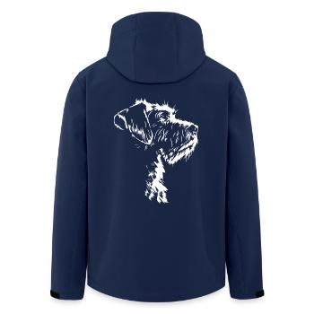 German Wirehaired Hunting Dog Hunting Dogs Dog Wilsigns - Men’s Recycled Softshell Jacket by Stanley/Stella - navy - Back - AI Model Male 185 light (185cm)