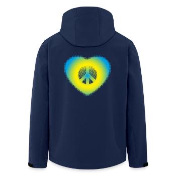 Peace (Hearts Edition) - Men’s Recycled Softshell Jacket by Stanley/Stella - navy - Back - AI Model Male 185 light (185cm)
