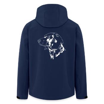 BAVARIAN MOUNTAIN SWEAT DOG Hunting Dogs Wilsigns - Men’s Recycled Softshell Jacket by Stanley/Stella - navy - Back - AI Model Male 185 light (185cm)