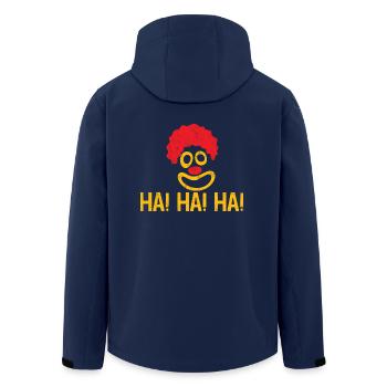 Clown: Ha! Ha! Ha! - Gift - Men’s Recycled Softshell Jacket by Stanley/Stella - navy - Back - AI Model Male 185 light (185cm)