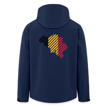 Gestreifte Land Belgien - Recycelte Männer Softshell-Jacke von Stanley/Stella - Navy - Hinten - AI Model Male 185 light (185cm)