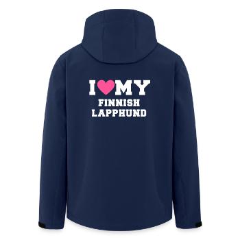I love my Finnish Lapphund - Men’s Recycled Softshell Jacket by Stanley/Stella - navy - Back - AI Model Male 185 light (185cm)