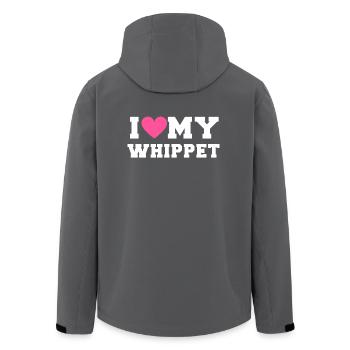 I love my Whippet - Recycelte Männer Softshell-Jacke von Stanley/Stella - Anthrazit - Hinten - AI Model Male 185 light (185cm)