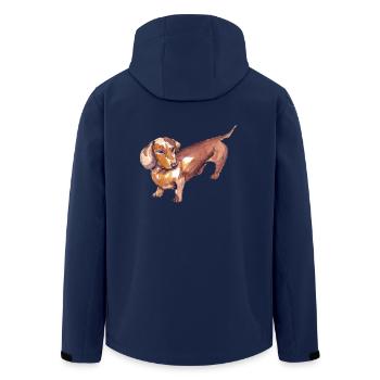 Dackel - Recycelte Männer Softshell-Jacke von Stanley/Stella - Navy - Hinten - AI Model Male 185 light (185cm)