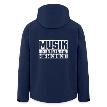 Musik macht alles leichter nur mich nicht - Recycelte Männer Softshell-Jacke von Stanley/Stella - Navy - Hinten - AI Model Male 185 light (185cm)