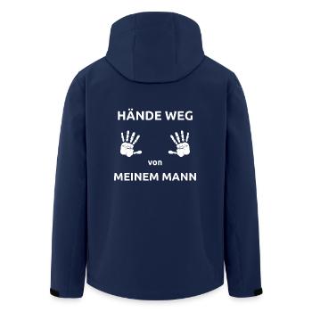 Hände weg von meinem Mann Geschenk Spruch - Recycelte Männer Softshell-Jacke von Stanley/Stella - Navy - Hinten - AI Model Male 185 light (185cm)