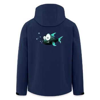 Fisch - Recycelte Männer Softshell-Jacke von Stanley/Stella - Navy - Hinten - AI Model Male 185 light (185cm)