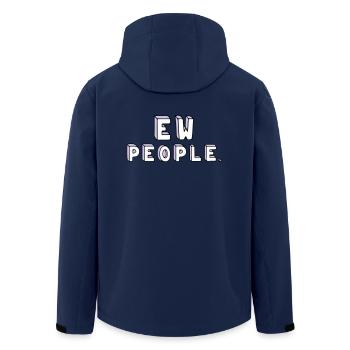 People are stupid. - Men’s Recycled Softshell Jacket by Stanley/Stella - navy - Back - AI Model Male 185 light (185cm)