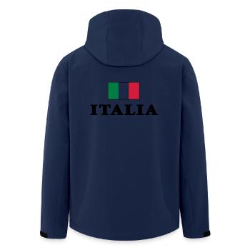 drapeau italien avec lettrage Italia - Veste softshell homme en polyester recyclé Stanley/Stella - marine - Dos - AI Model Male 185 light (185cm)