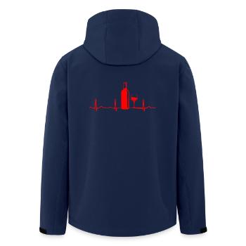 ECG HEARTLINE WINE / WINE BOTTLE / WEINGLAS Red - Men’s Recycled Softshell Jacket by Stanley/Stella - navy - Back - AI Model Male 185 light (185cm)
