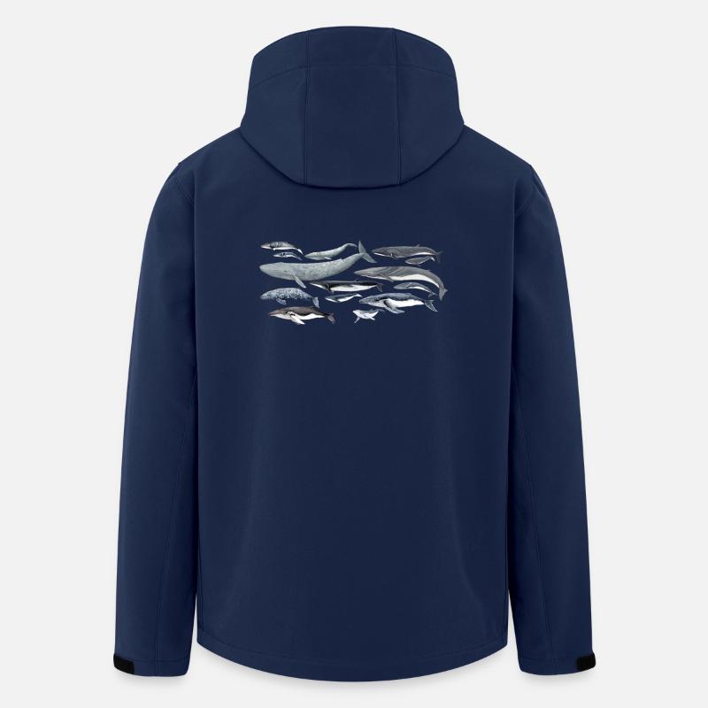 diversité baleines fond transparent - Veste softshell homme en polyester recyclé Stanley/Stella - marine