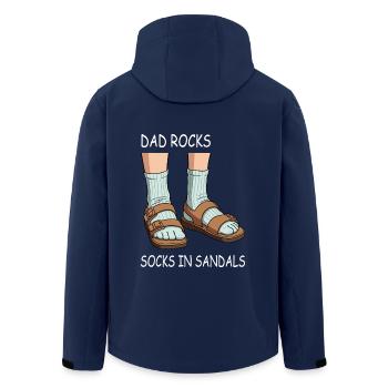 Dad rocks socks in sandals - Men’s Recycled Softshell Jacket by Stanley/Stella - navy - Back - AI Model Male 185 light (185cm)
